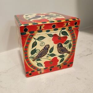 Hand Painted in India Love Birds Trinket Box